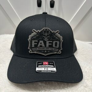 Laser Engraved FAFO Richardson 112 Trucker Hat